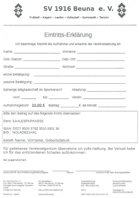 Eintrittserklärung